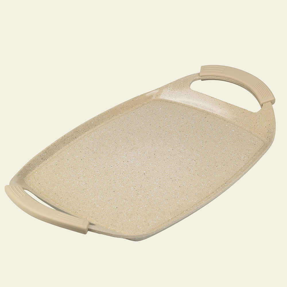 Vorbestellung - Grillplatte - Keramikbeschichtung - 47 cm - PFAS-frei - Beige