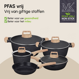 Pannenset - 16 delig - PFAS-vrij - Zwart