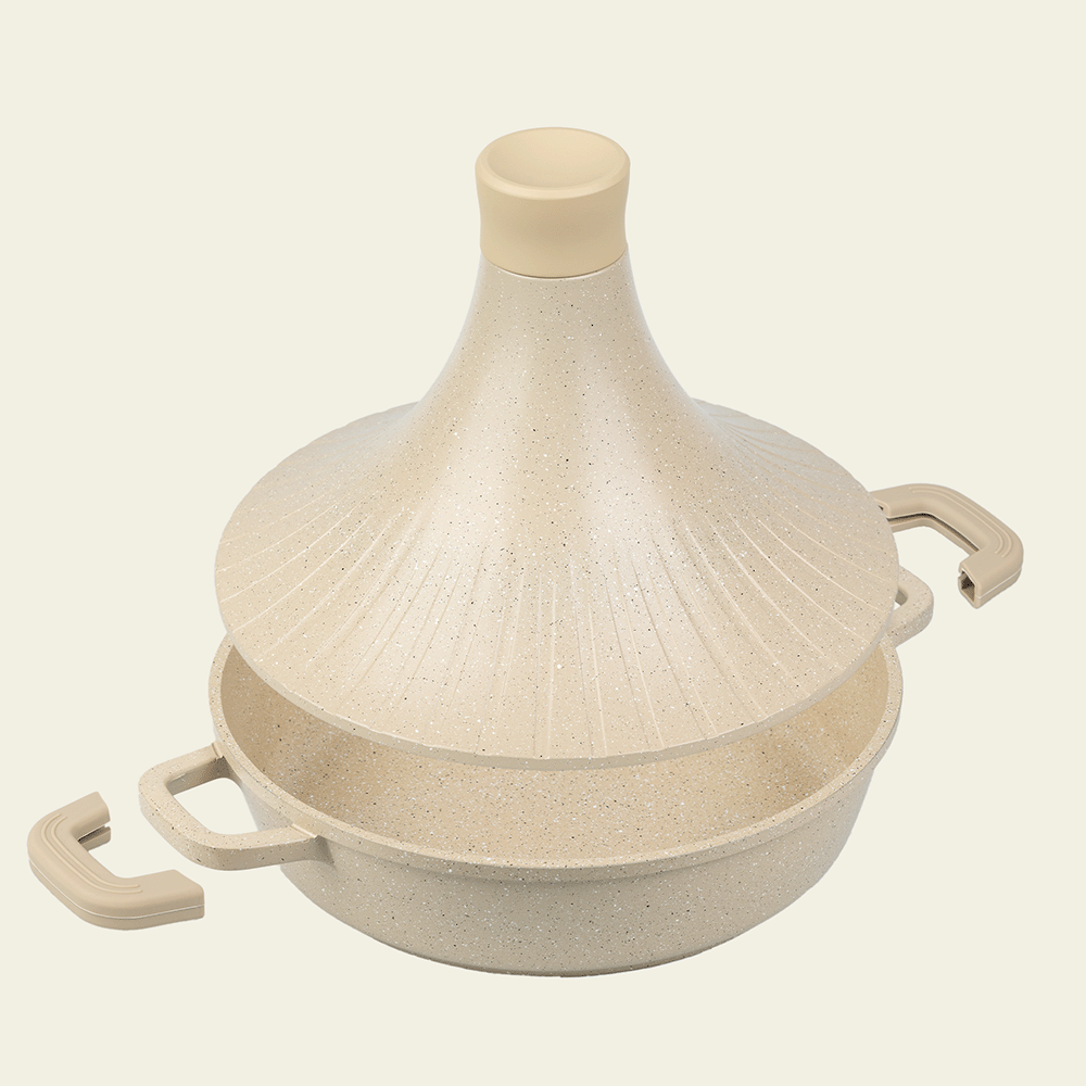 Vorbestellung – Tajine – Keramikbeschichtung – 28 cm – PFAS-frei – Beige