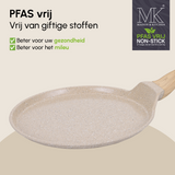 Pfannkuchenpfanne - Pfannkuchenpfanne - 26 cm - PFAS-frei - Beige