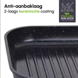 Grillpan - Keramische coating - 28 cm - PFAS-vrij - Zwart