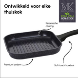 Grillpan - Keramische coating - 28 cm - PFAS-vrij - Zwart