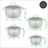 Kochgeschirrset - Belly - 8-teilig - Edelstahl - PFAS-frei - Silber